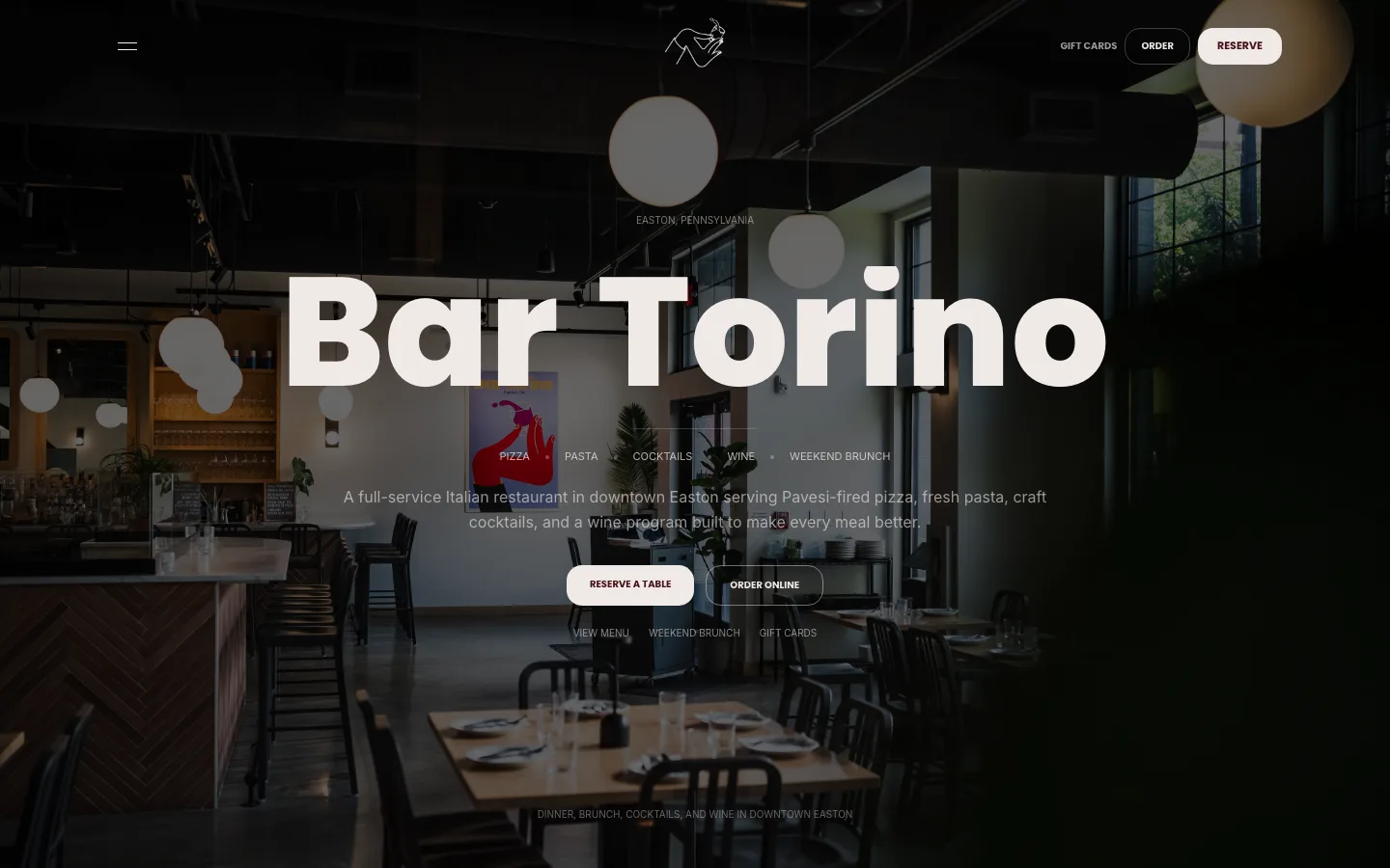 bar-torino.com home page, built by Auctus Apex