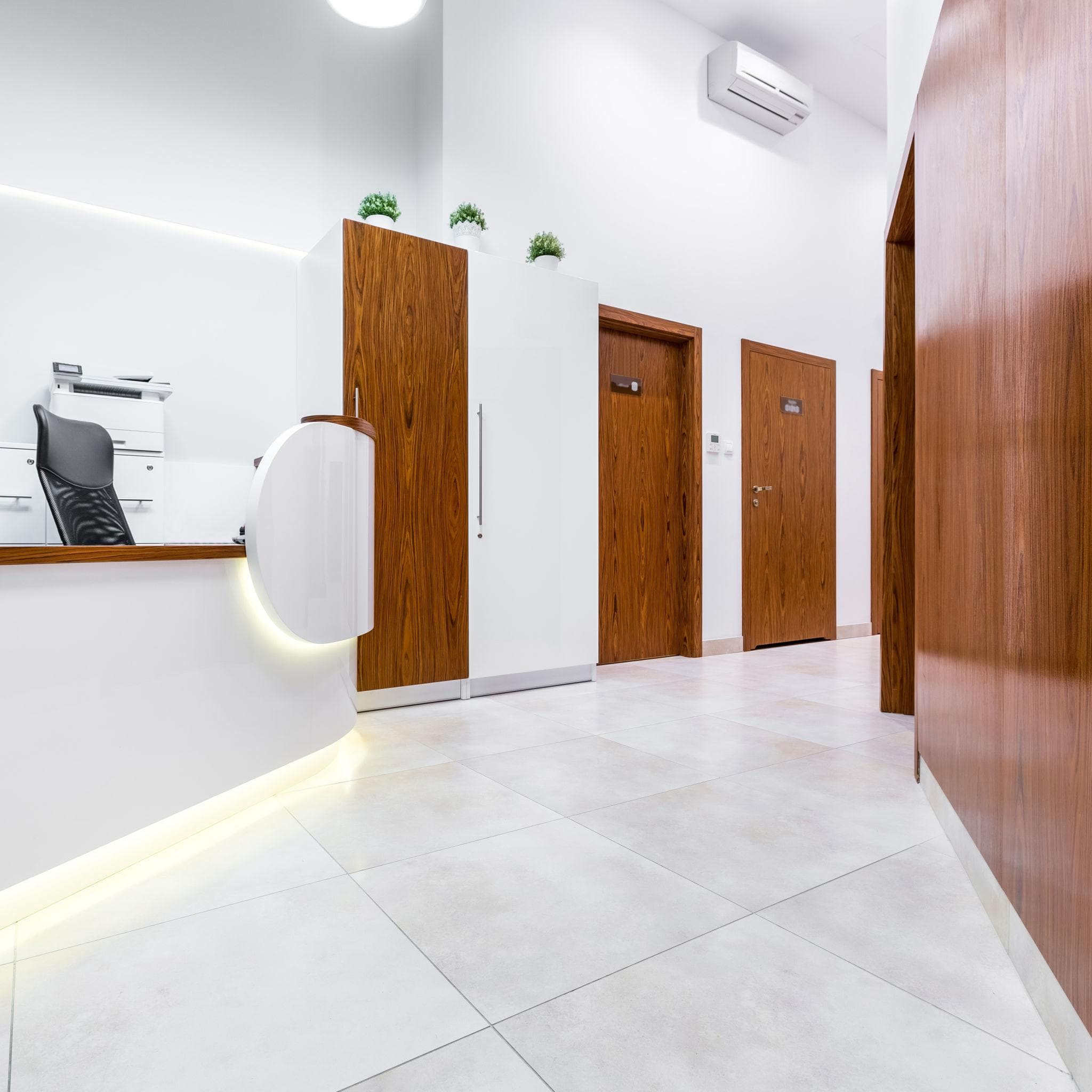 Healthcare, wellness, and private practice reception environment